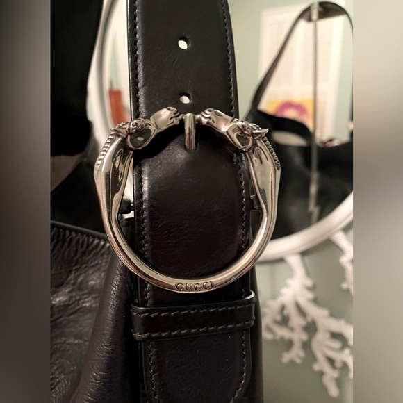 Gucci Black Leather Hobo Tote - Picture 7 of 7